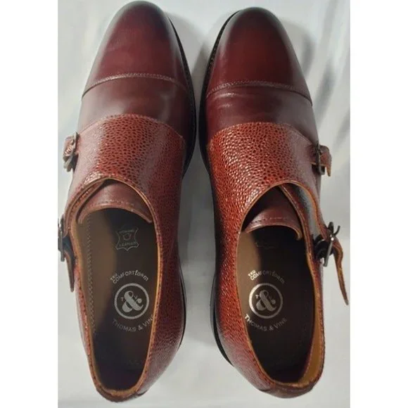 Thomas & Vine Calvin Double Monk Strap Brown Dress Shoe Size 8M - NWOB - Picture 7 of 7